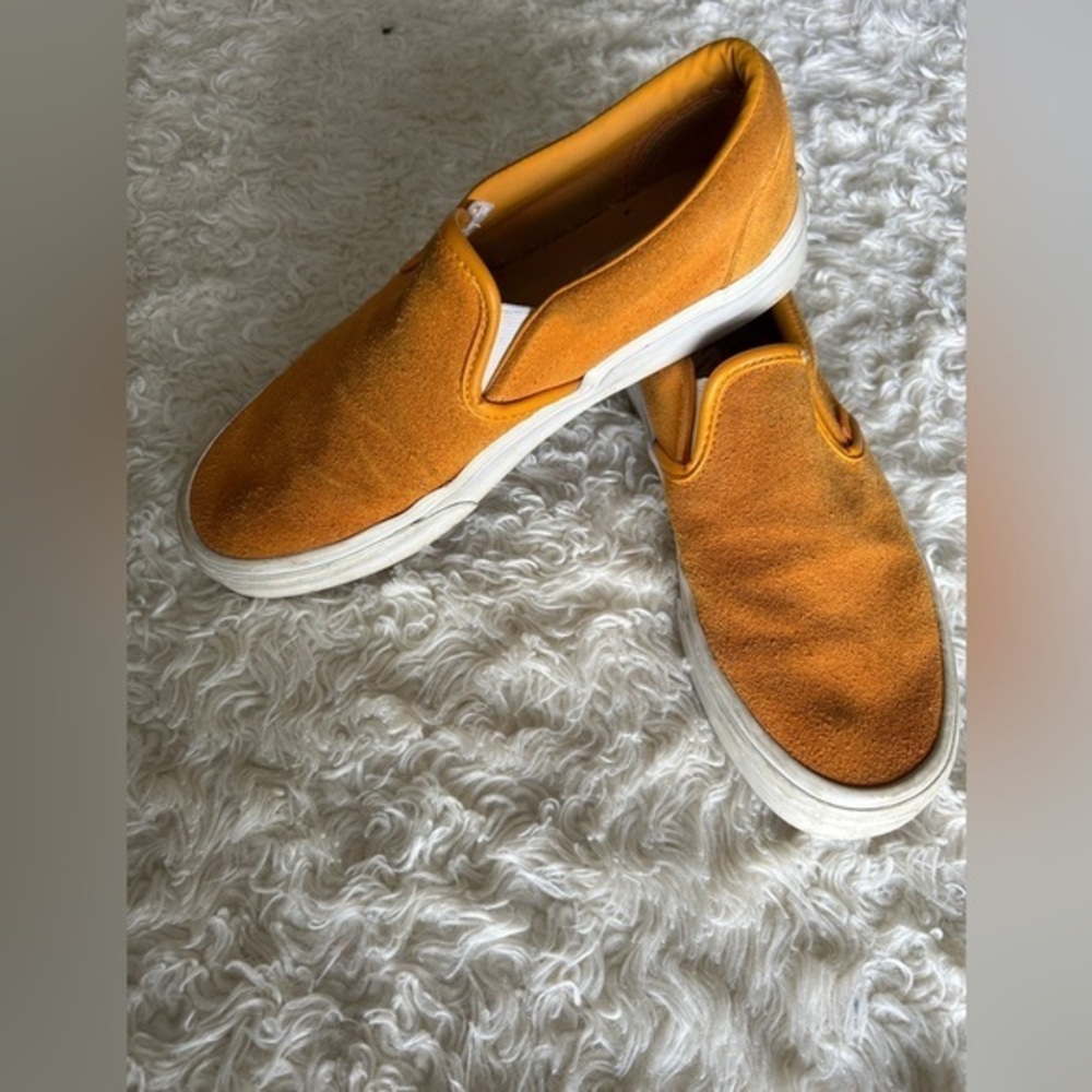 Vans Mustard Yellow Slip-On Loafers with Canvas Upper
